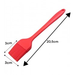 Pincel 20,5cm Culinario Silicone Vermelho